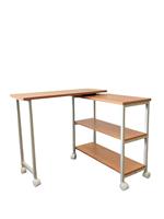 SG17 #   Bureau d'ordinateur moderne en bois avec hauteur réglable, fonction pliable et roulettes mobiles pour les étudiants, idéal pour l'étude, le bureau ou la maison