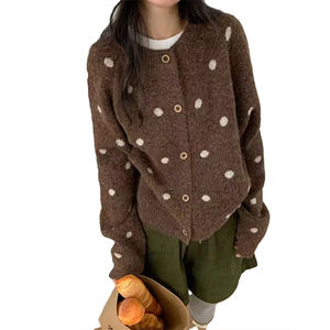 เสื้อคาร์ดิแกนถักลายจุด คอกลม ผู้หญิง รุ่นใหม่ ฤดูใบไม้ร่วง ฤดูหนาว 2026 สไตล์หลวม สบายๆ  ใส่ได้หลายโอกาส - Product Image 3