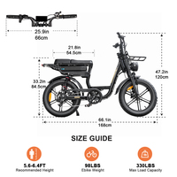 Vélo électrique de montagne pas cher d'usine C28 250W 48V 15.6AH 20 pouces Fatbike V20 Frein à disque double Porte-bagages avant E Dirt Bikes