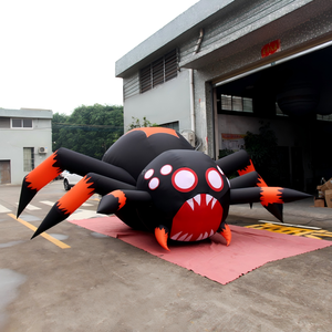 Araña Inflable Negra Gigante para Halloween, Araña Inflable Espeluznante para Decoración de Paredes de Centros Comerciales con Temática de Terror - Product Image 5