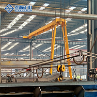 Pont roulant semi-portique à poutre unique avec palan électrique, capacités de 1, 3, 5, 10 et 16 tonnes, avec rail au sol pour atelier et entrepôt