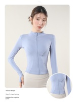 Haut de yoga extensible respirant pour femme, cardigan d'extérieur à manches longues, veste de sport amincissante pour la course à pied
