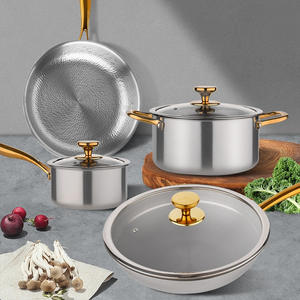 Juego de Sartenes de Titanio Puro Personalizado con Wok, Diseño Moderno, Ollas y Sartenes Libres de PFAS, Compatible con Inducción y <span class=keywords><strong>Todo</strong></span> Tipo de Cocina - Product Image 1