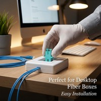 Adaptateur de fibre optique Aqua LC vers LC Duplex, coupleur à bride universel SM MM pour panneau de boîtier de bureau FHS--LC02-AQ CN