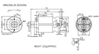 Motor DC Nichibo K5FN Berdaya Tinggi 12V Magnet Permanen 15600/32000 RPM Torsi 56mN.M Pemasangan Panel Tahan Tetes Listrik