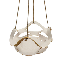 Panier suspendu en macramé en cuir PU personnalisé, support pour plantes, jardinière suspendue, intérieur/extérieur