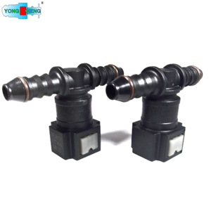 Piezas de coche B17 7,89mm forma de T, 3 vías, 2 botones, conector QC SAE <span class=keywords><strong>5</strong></span>/16, conector rápido de combustible líquido para tubo PA 8X1 - Product Image 1