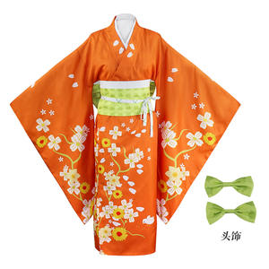 Costume de cosplay Kimono Hiyoko Saionji de l'anime Super <span class=keywords><strong>Danganronpa</strong></span> <span class=keywords><strong>2</strong></span>, robe orange pour femme adulte, vêtements d'Halloween, Kostuums - Product Image 1
