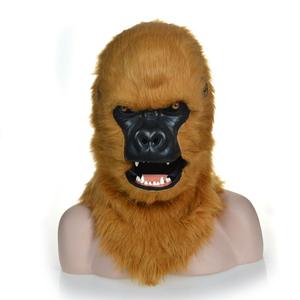 Máscara de gorila <span class=keywords><strong>PS</strong></span> hecha a mano con mandíbula móvil máscara de Animal de cabeza completa de piel sintética realista para Halloween Cosplay bromas videos virales - Product Image 3