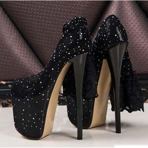 รองเท้าส้นสูงแบบตาข่ายสำหรับผู้หญิง ไซส์ 50 สำหรับนักเต้นโพลแดนซ์ ส้นเข็มสูง 19 ซม. รองเท้าสำหรับนางแบบ - Product Image 3