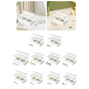 TongLing <span class=keywords><strong>Bracelet</strong></span> permanent 2 pièces en acier inoxydable pour <span class=keywords><strong>adulte</strong></span> avec logo personnalisé serti d'une pince plaquée or blanc <span class=keywords><strong>Bracelet</strong></span> d'amitié - Product Image 5