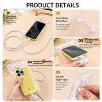 Sac étanche de téléphone portable épaissi transparent pour le cavalier moto étui de téléphone étanche à la pluie écran tactile pour la charge