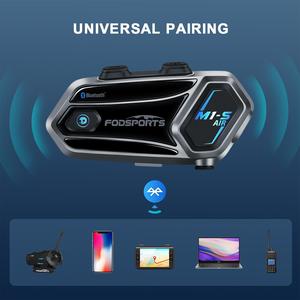 M1-S 4-6riders อากาศ1000เมตรหมวกกันน็อคไร้สายบลูทูธชุดหูฟังอินเตอร์คอมสำหรับผู้ขับขี่รถจักรยานยนต์และนักเล่นสกี - Product Image 6