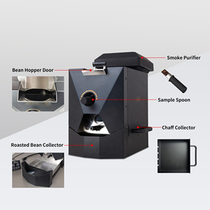 Machine à torréfier le café automatique de 500 g pour usage domestique avec filtre à fumée, les tuyaux de fumée et le collecteur de marcaille - Product Image 5