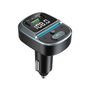 Reproductor MP3 Bluetooth para Auto, Cargador Rápido para Auto con Doble USB-C, Kit de Manos Libres, Transmisor FM Inalámbrico, <span class=keywords><strong>Modulador</strong></span> para Auto - Product Image 1