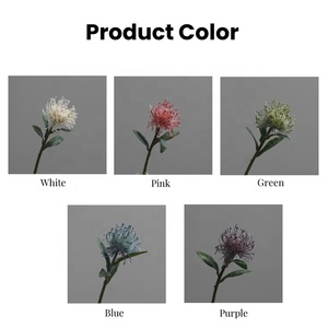 Centre de table en fleurs artificielles tropicales de haute qualité, violettes et vertes, en plastique, pour mariage, Noël, remise de diplôme - Product Image 3