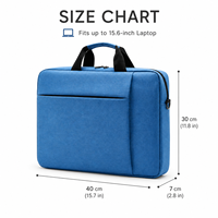 Sac pour ordinateur portable en nylon bleu personnalisé en gros avec poche avant, mallette portable pour ordinateur portable, idéal pour le bureau et les voyages, OEM ODM