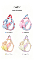 Harnais pour chien à carreaux mignon avec laisse, gilet réglable et doux pour chiots, pour petits chiens, promenade en extérieur