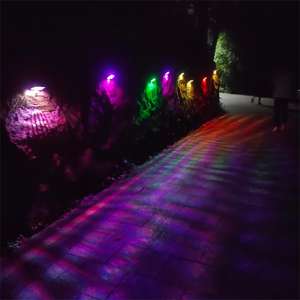 Laser coloré moderne noir solaire clôture lumière extérieure murale Led étanche décoration de la maison jardin lumière - Product Image 1