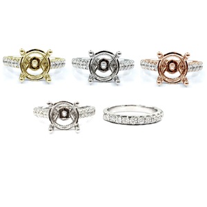 Proveedor de Hong Kong, joyería, gran oferta, oro blanco de alta calidad, Diamante Real, corte brillante, boda clásica, anillo de montaje semi para - Product Image 4