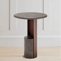 Table basse en marbre naturel de luxe nordique léger haut de gamme salon moderne canapé Table d'appoint Table en marbre design
