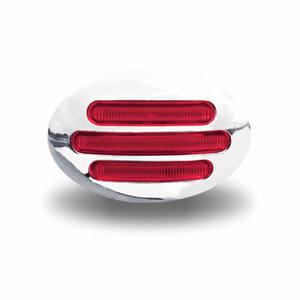 1 Pieza de Luz Marcadora LED Cromada Ovalada de 3 Pulgadas, 12-24 V, Plana, Ámbar/Rojo/Blanco - Product Image 2