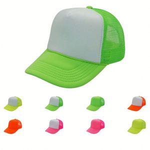 Casquettes de camionneur en mousse couleur néon, vierges, bicolores, avec broderie de logo personnalisé - Product Image 2