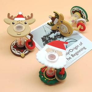 2025 Noël bébé hochet nouveau Design bébé <span class=keywords><strong>anneau</strong></span> de <span class=keywords><strong>dentition</strong></span> sensoriel sans BPA <span class=keywords><strong>anneau</strong></span> en bois avec <span class=keywords><strong>Silicone</strong></span> doux de qualité alimentaire pour les enfants cadeau - Product Image 2