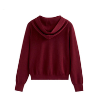 Service OEM/ODM – Cardigan zippé décontracté en laine fine pour femme avec capuche, tricot personnalisé avec logo