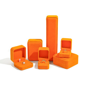 Luxury Black and Pink Velvet Square Custom Logo Printed Jewellery <b>Boxes</b> for <b>Earring</b> Bangle Pendant Ring Packaging - Product Image 4