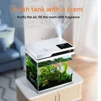 Aquarium de bureau Yee Smart en verre ultra-blanc, écologique, avec filtre auto-recyclant, petit modèle pour la maison et le salon.