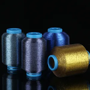 चीन कारखाने नए रंगीन पॉलिएस्टर lurex यार्न एमएक्स धातु यार्न सिलाई धागे यार्न धातु