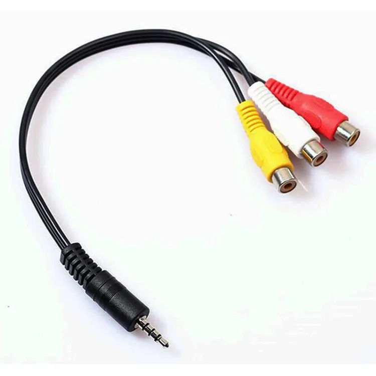 3.5mm Video Cable 3.5mm to RCA AV Camcorder 3.5 mm to 3 Rca For TV Box Computer Sound Speaker Projector