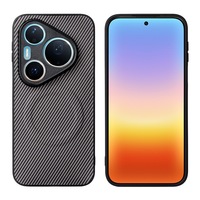 Étui de téléphone en cuir à adsorption magnétique en fibre de carbone TPU pour Huawei Pura 90 Pro Max 80 Ultra, coque antichoc