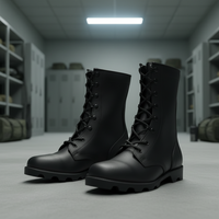 Bottes tactiques d'entraînement en cuir respirantes et durables avec semelle en caoutchouc pour hommes, pour l'extérieur, OEM ODM personnalisées, CE ISO