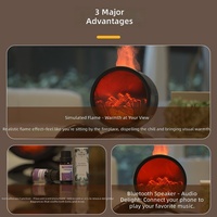 Diffuseur d'aromathérapie à LED coloré avec effet flamme, humidificateur ultrasonique à brume froide, alimentation USB, haut-parleur d'huiles essentielles de table pour la maison