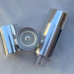 Electroplated Silver Aluminum Cosmetic Spray <b>Bottle</b> 15 30 50ml Vacuum <b>Mist</b> Sealing With Window For Skincare - Product Image 3