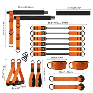 Customizable Portable <b>Workout</b> Pilates Bar Kit Multifunctional Indoor TPE Resistance <b>Bands</b> Sets for Fitness - Product Image 4