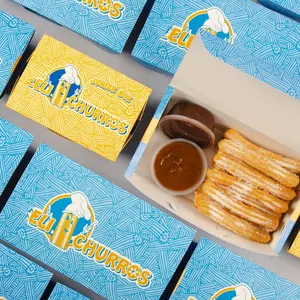 Hersteller individuell bedruckte Churros-Verpackungsboxen aus lebensmittelqualitätspapiermaterialien