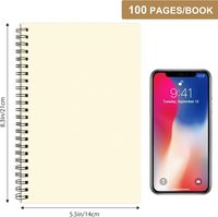 4er-Pack A5 Blanko Spiralnotizbücher, Skizzenbücher, Unlinierte Tagebücher 14 x 21 cm, 50 Blatt 100 Seiten, 100g/m² Tagebuch-Skizzenbücher