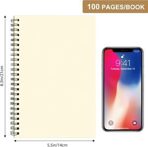 Paquete <span class=keywords><strong>de</strong></span> 4 Cuadernos Espiral A5 en Blanco, Libretas sin Líneas <span class=keywords><strong>de</strong></span> 5.5 x 8.3 Pulgadas, 50 Hojas 100 Páginas, 100gsm, Diario, Libro <span class=keywords><strong>de</strong></span> Bocetos - Product Image 2