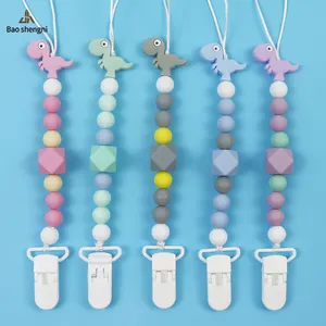 New Products Baby Chupetes Nipple Pacifier Bead Clip Baby Pacifier Teething Toys With Cover Custom