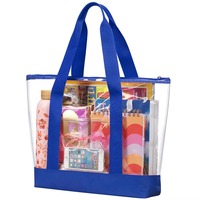 Sac de rangement portable transparent en PVC JOYSUN pour produits de toilette, idéal pour la plage et les voyages d'été, avec fermeture éclair, étanche et promotionnel