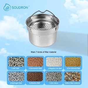 Soudron Alkaline Flask nước PH 8-10 cân bằng thép không gỉ 7 loại quả bóng khoáng chai nước Flask với bộ lọc - Product Image 2