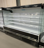 Réfrigérateur multi-étagères à façade ouverte pour supermarché, robuste, avec compresseur externe en option et rideau de nuit