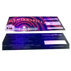 Tiket Konser Musik Gerbang Tiket Keamanan Hologram Voucher/Pencetakan Tiket Kupon