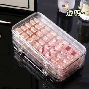 Boîte de rangement transparente pour Nail Art, organisateur de bijoux rectangulaire multifonctionnel avec couvercle pour outils et accessoires de beauté - Product Image 1