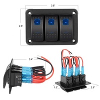 Interrupteur à bascule en aluminium à 3 positions, 3 broches, LED simple, ON-OFF SPST