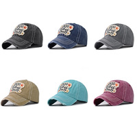 Casquette de baseball en jean délavé à 6 panneaux - Patch vintage américain, effet vieilli, snapback rétro décontracté unisexe, motif léopard, chapeau de soleil