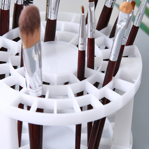 <b>Round</b> Makeup <b>Brush</b> Holder 2 Tier White Multi Hole Storage Organizer For Cosmetic <b>Brushes</b> And Pens Desktop Bathroom Use - Product Image 3